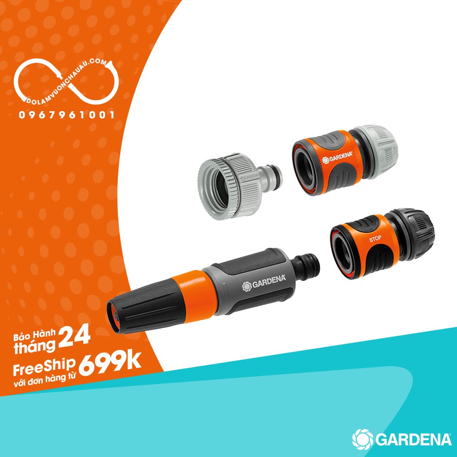 Vòi tưới cổ điển 2 chế độ kèm bộ cút (Gardena 18291)