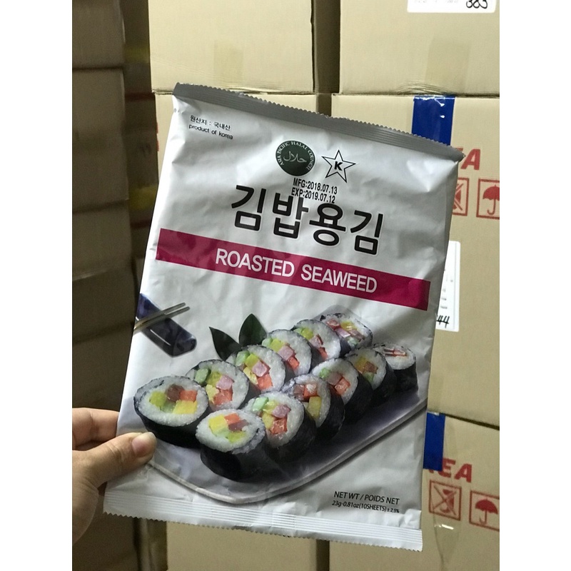 NỘI ĐỊA HÀN - Combo mành tre cuốn Kimbap và rong biển cuộn cơm sushi gimbab (10 tấm)