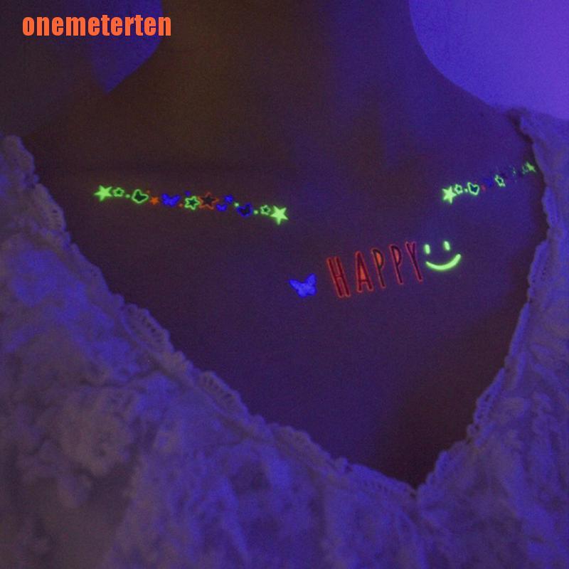 Hình Xăm Dán Tạm Thời Màu Dạ Quang Độc Đáo