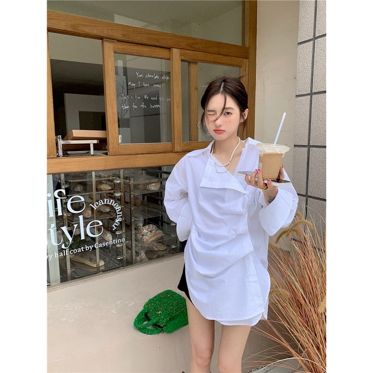 Áo Sơ Mi Tay Dài Dáng Rộng Thiết Kế Mỏng Thời Trang Mùa Thu Dành Cho Nữ