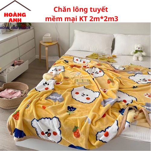 Chăn tuyết sữa phong cách Hàn Quốc, mềm mại vô cùng, kt chuẩn 2m*2m3