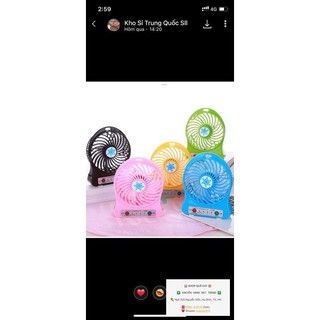 QUẠT MINI 3 TỐC ĐỘ KÈM PIN + SẠC