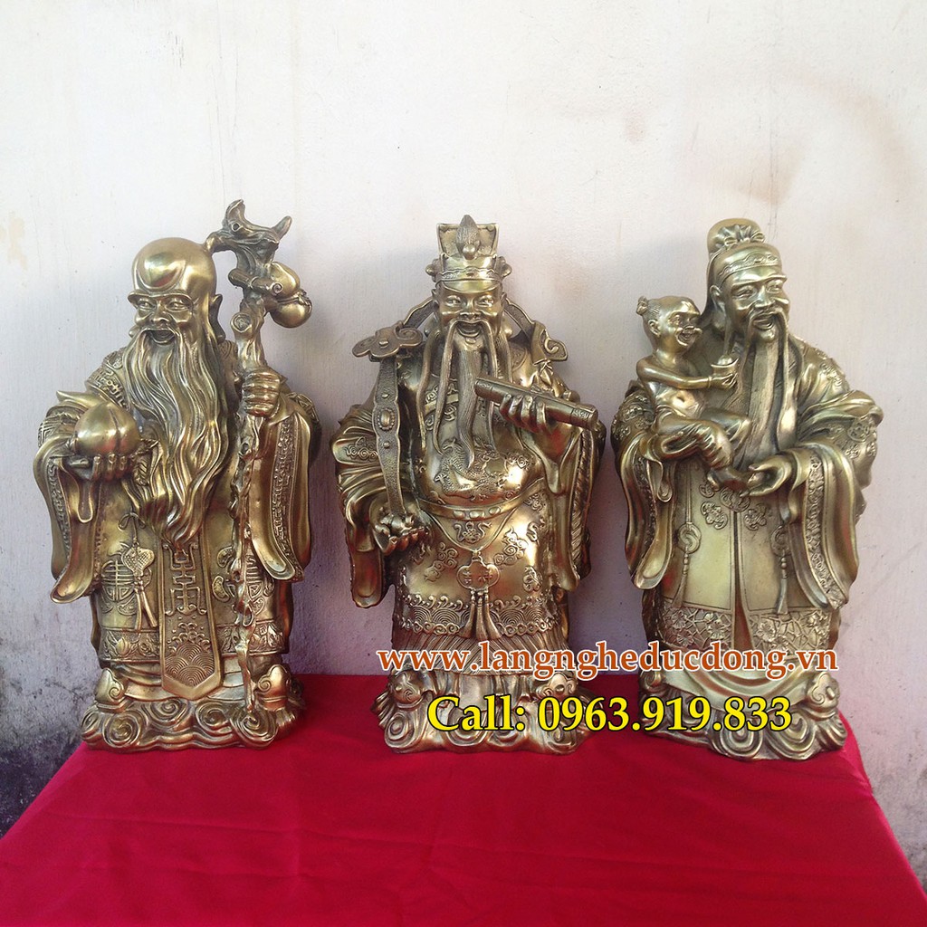 Tượng đồng tam đa, bộ tượng tam đa KT 45cm, ba ông Phúc Lộc Thọ, Phước Lộc Thọ, giá tượng tam đa, bán tượng tam đa