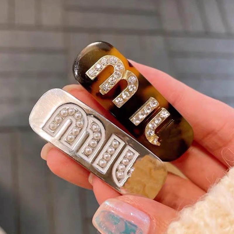 Kẹp tóc mini đính đá/ ngọc trai hình chữ phong cách công chúa dễ thương cho nữ