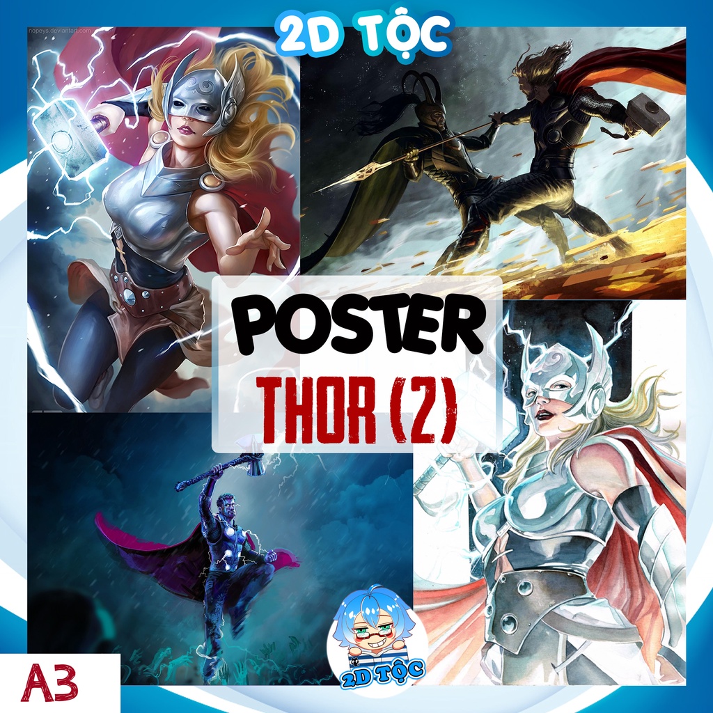 TRANH POSTER A3 THOR MARVEL (2) CHẤT LIỆU GIẤY CAO CẤP – TRANH POSTER DÁN TƯỜNG TREO TƯỜNG 2D TỘC SHOP