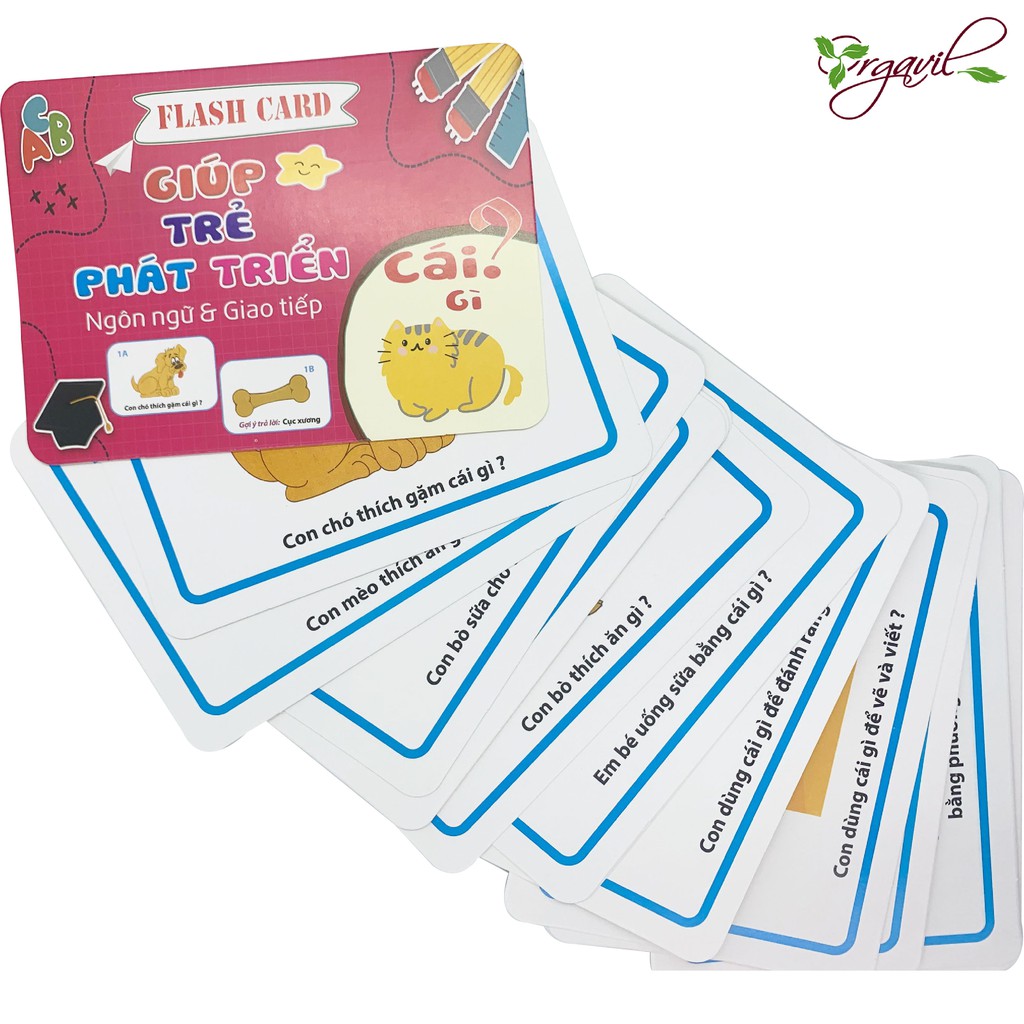 Bộ Thẻ Học Thông Minh Glenn Doman, Flashcard Giúp Trẻ Phát Triển Ngôn Ngữ Và Giao Tiếp - Orgavil