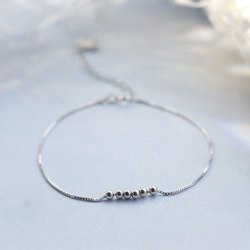 Ahellogirl Bracelet Transfer Bead Sterling Silver Chain for Women Jewelry Gift