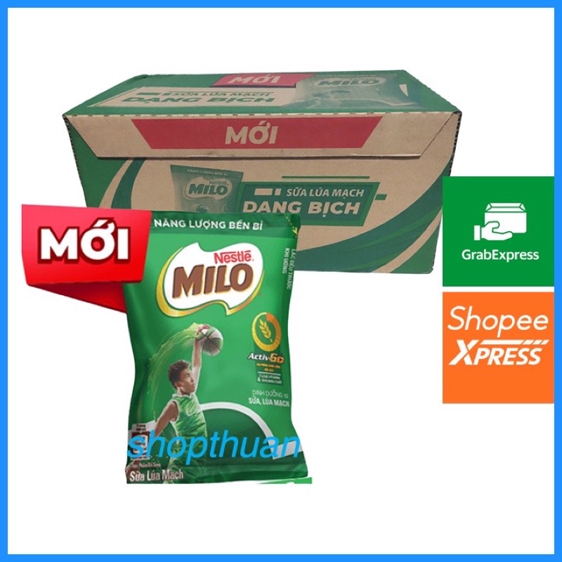 milo bich nước 1 thùng 48 bịch/180ml