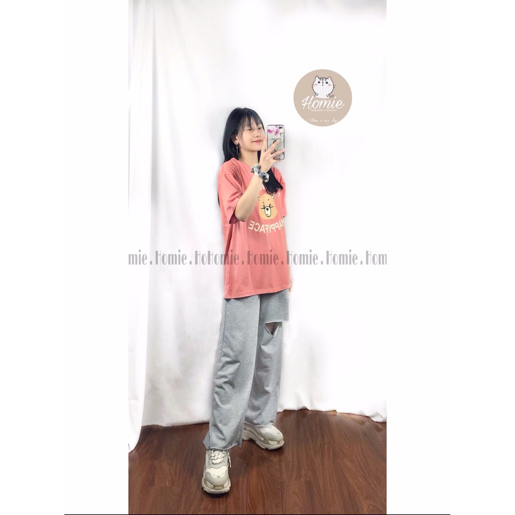 Áo thun nữ cộc tay Homie dáng Unisex form rộng phong cách Ulzzang 5 màu - A8643