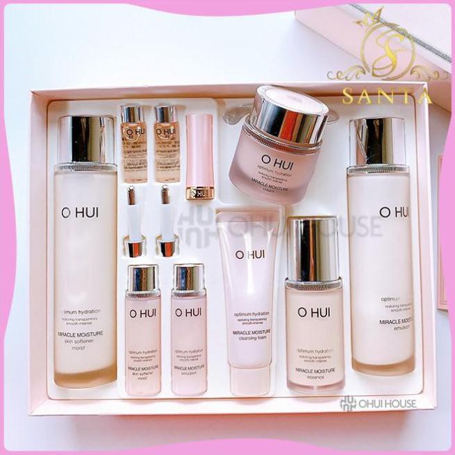 [CHÍNH HÃNG] SET DƯỠNG ẨM DA TRẮNG HỒNG Ohui Miracle Moisture Special Set ( 8 sản phẩm)