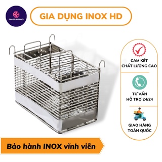 Ống đựng đũa muỗng vuông 2 ngăn inox 304 💥 FREE SHIP 💥 Giỏ đựng muỗng đũa thiết kế hiện đại, hợp lý, dễ sử dụng