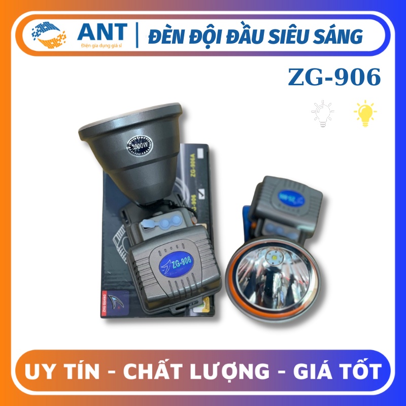 ĐÈN PIN ĐỘI ĐẦU SIÊU SÁNG 3000W  SIÊU KHỦNG ZG-906 - TRẮNG