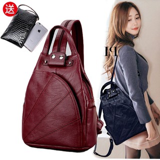 ♀◈✈ Ba lô Túi đeo ngực nữ Da mềm Khâu chống trộm Túi ba mục đích Ba lô du lịch nữ đa chức năng