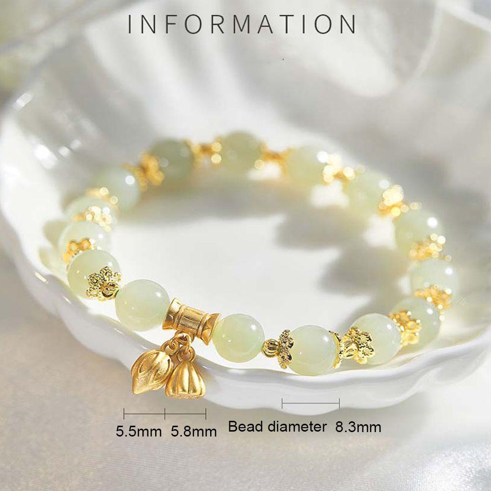 Aaron1 Vòng Tay Hạt Ngọc Bích Bằng Hợp Kim Handmade Duyên Dáng Cho Nữ