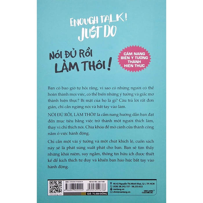 Sách - Nói đủ rồi làm thôi - Cẩm nang biến ý tưởng thành hiện thực