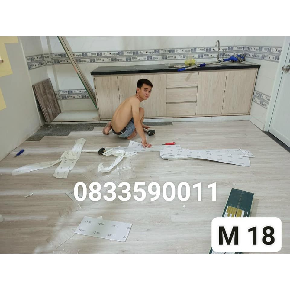 Combo 5m2 Sàn nhựa giả gỗ cao cấp có keo sẵn 2mm tại tphcm. Nhận thi công