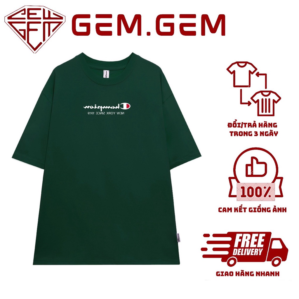 Áo thun cộc tay unisex nam nữ CHAMPION basic , áo phông oversize dáng rộng tay lỡ cá tính kiểu dáng Hàn Quốc form rộng