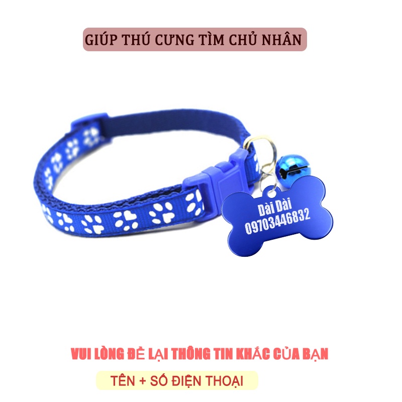 Thẻ Tên Thú Cưng -  Vòng đeo cổ 2 lớp cho chó mèo