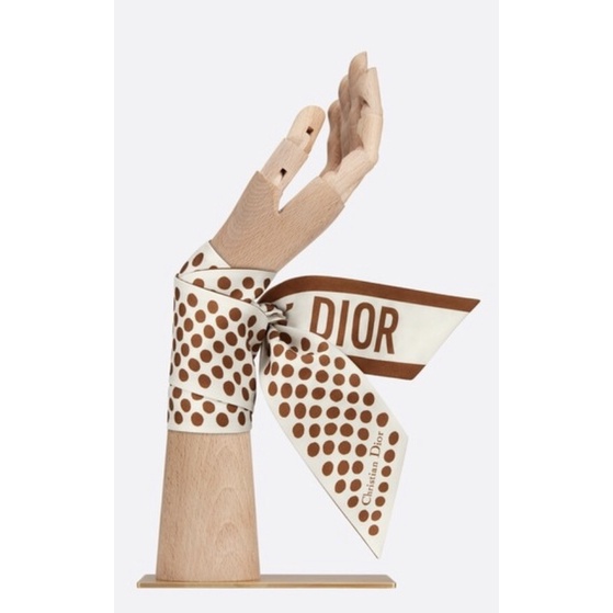 Khăn Choàng Cổ / Khăn Tay / Túi Xách Họa Tiết Chấm Bi Phối Ruy Băng Lụa Màu Xanh Navy Thiết Kế Ấn Tượng Cho Nữ