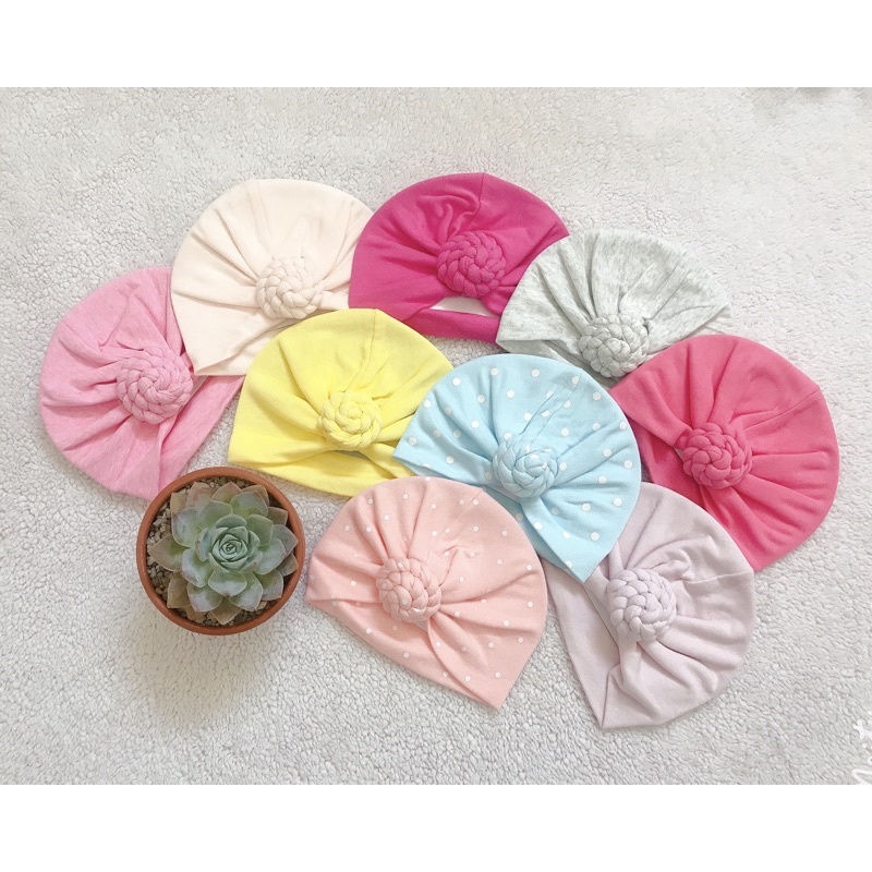 Mũ turban xoắn mũ tuban chéo cho bé gái