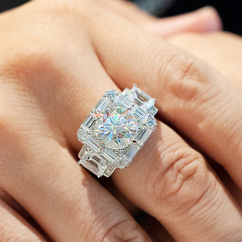 Nhẫn đính đá zircon nhiều màu sắc phong cách cho nữ