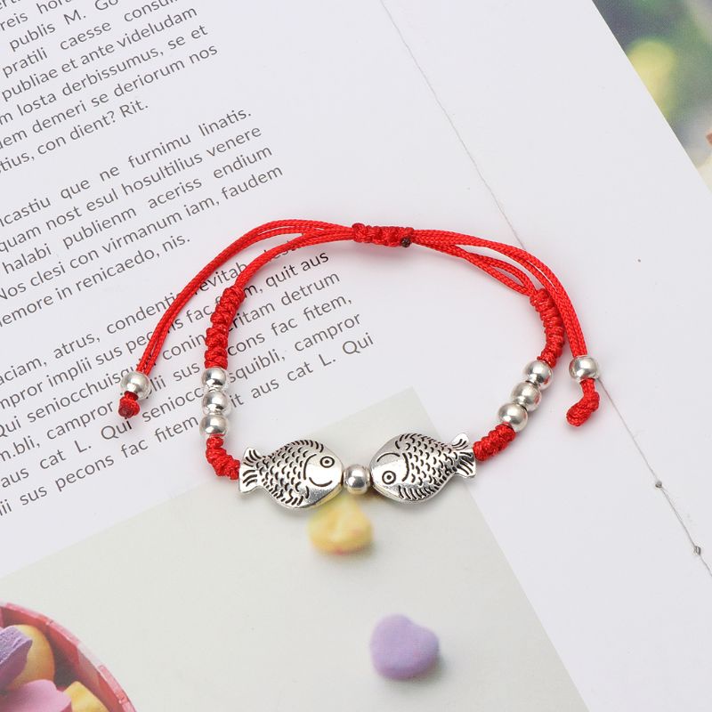 Flgo Vòng Đeo Tay Hai Lớp Hình Cá Phong Cách Dân Tộc Cho Nữ