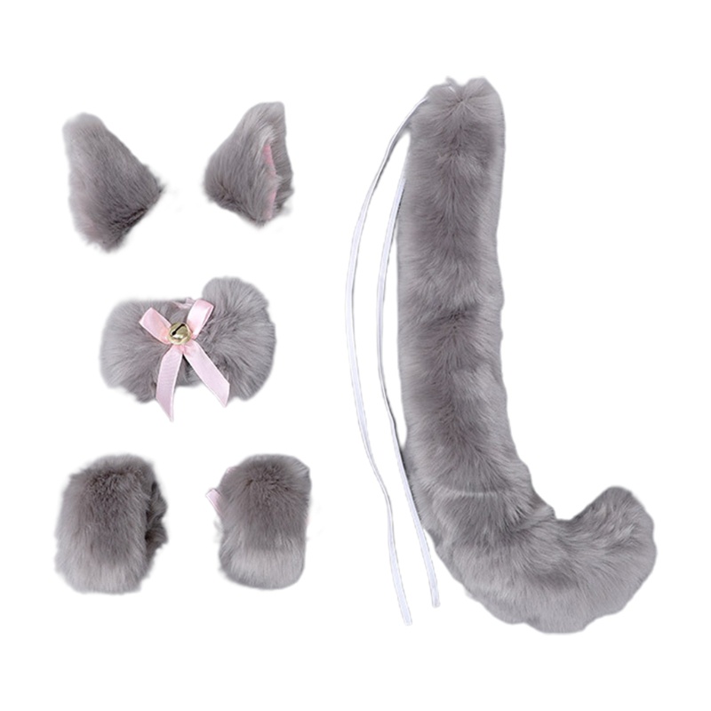 Set 6 Vòng Tay Tai Mèo Bông Thời Trang Lolita Gothic Làm Phụ Kiện Chụp Ảnh Hóa Trang