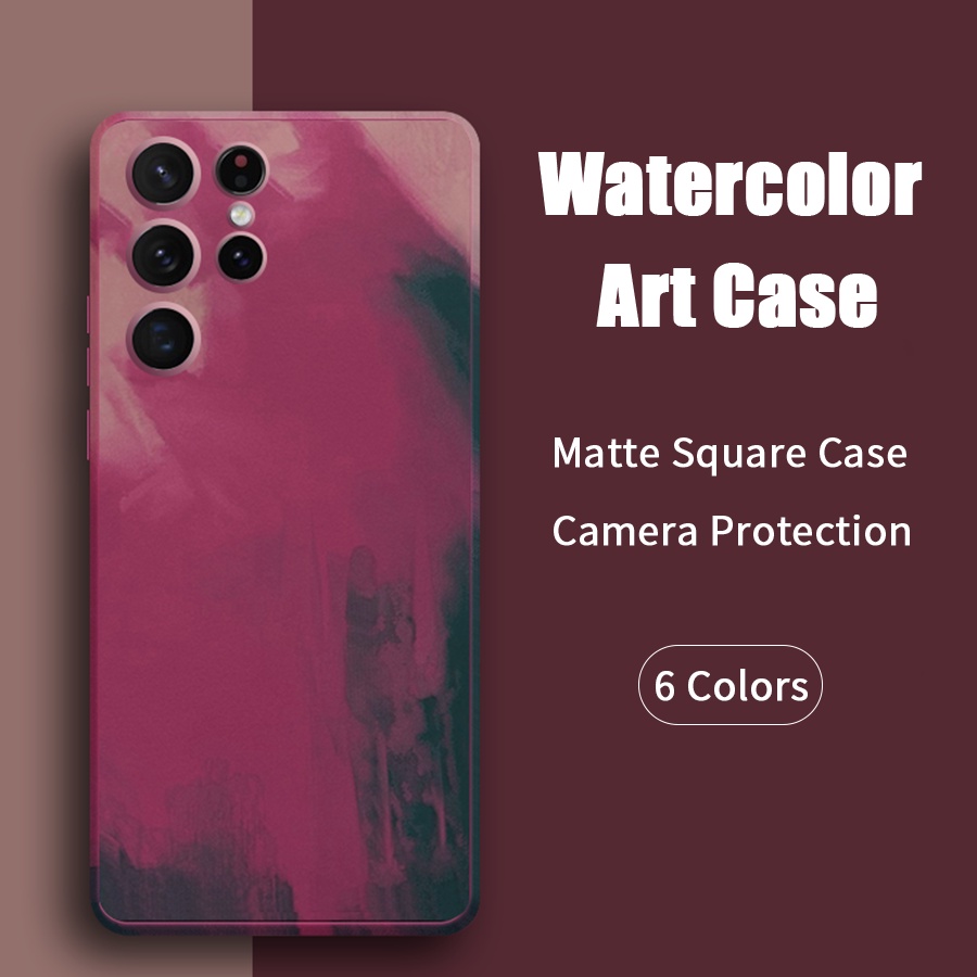 Ốp lưng Samsung Water Color cạnh vuông BVC Samsung Galaxy S21 S22 Ultra A52 A72 A52s S22 Plus