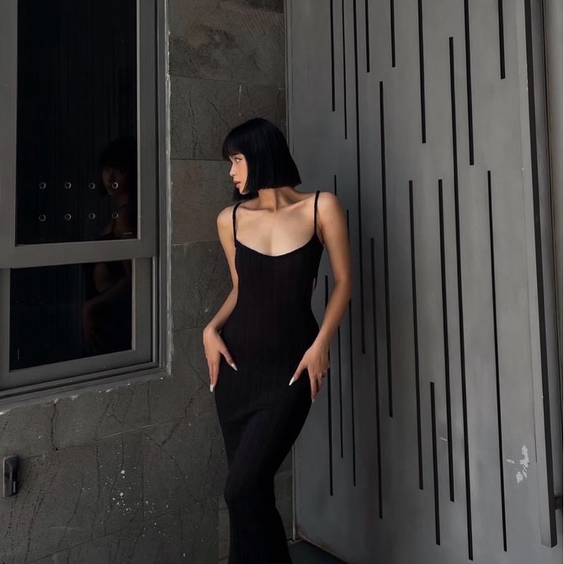 ĐẦM BODY KHOÉT EO CUT EO THUN GÂN SỌC NỔI CAO CẤP XBGIMI (Kèm ảnh thật)