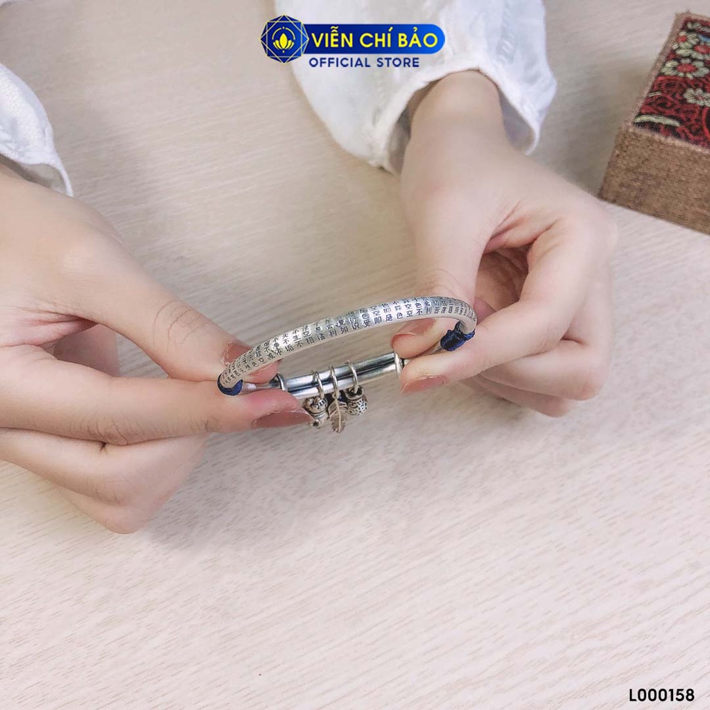 Kiềng tay bạc nữ khắc Bát Nhã Tâm Kinh charm bạc Thái 925 thời trang phụ kiện trang sức nữ Viễn Chí Bảo L000158
