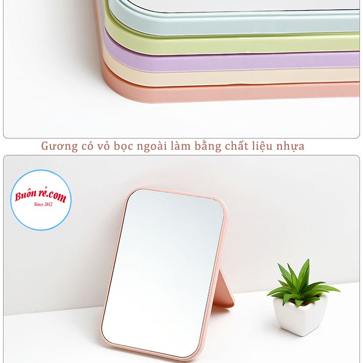 [Mã SKAMLSC28 giảm 10% tối đa 50K đơn 100K] Gương để bàn trang điểm chân chữ T màu pastel, dễ thương– Buôn rẻ 01317