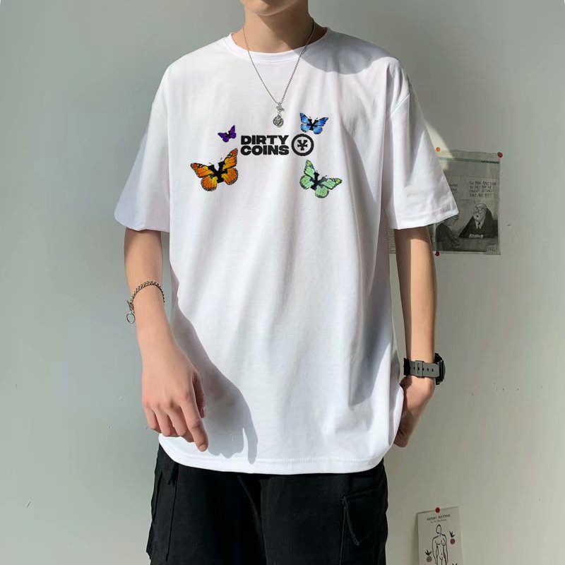Áo Thun Tay Lỡ In Bướm Dirty Coins