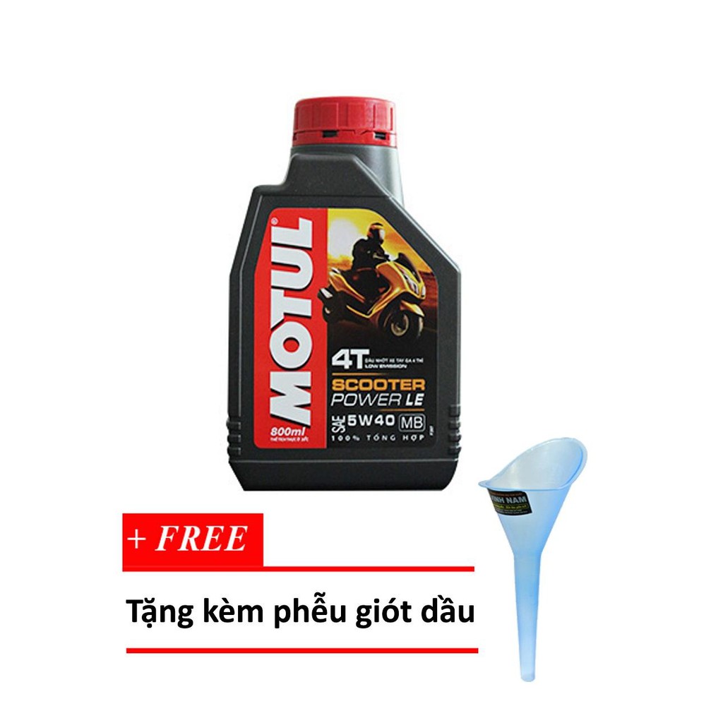 [Chính Hãng] Nhớt cao cấp xe tay ga Motul Scooter Power LE 5W40 800ml tặng phuể giót nhớt NKLUBE