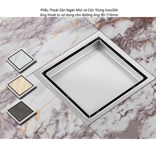 THOÁT SÀN NGĂN MÙI HÔI 15x15cm INOX304 ỐNG THOÁT TO 2ae6262 -2U