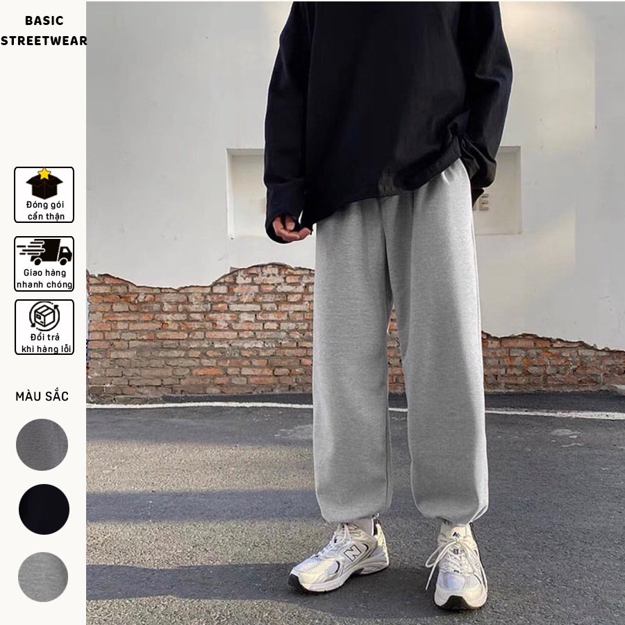 Quần Jogger Sweatpants Nỉ Da Cá Thoáng Mát Vải Thấm Hút Mồ Hôi Hàn Quốc Unisex Basic Streetwear. QJG02