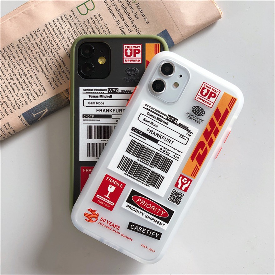 Ốp Điện Thoại Cứng Nhám Họa Tiết Nhãn Dán Vé Máy Bay Dhl Cho Iphone 12 11 Pro Max 12 Mini Se 2020 X Xs Max X Xr 7 8 6 6s Plus 69674