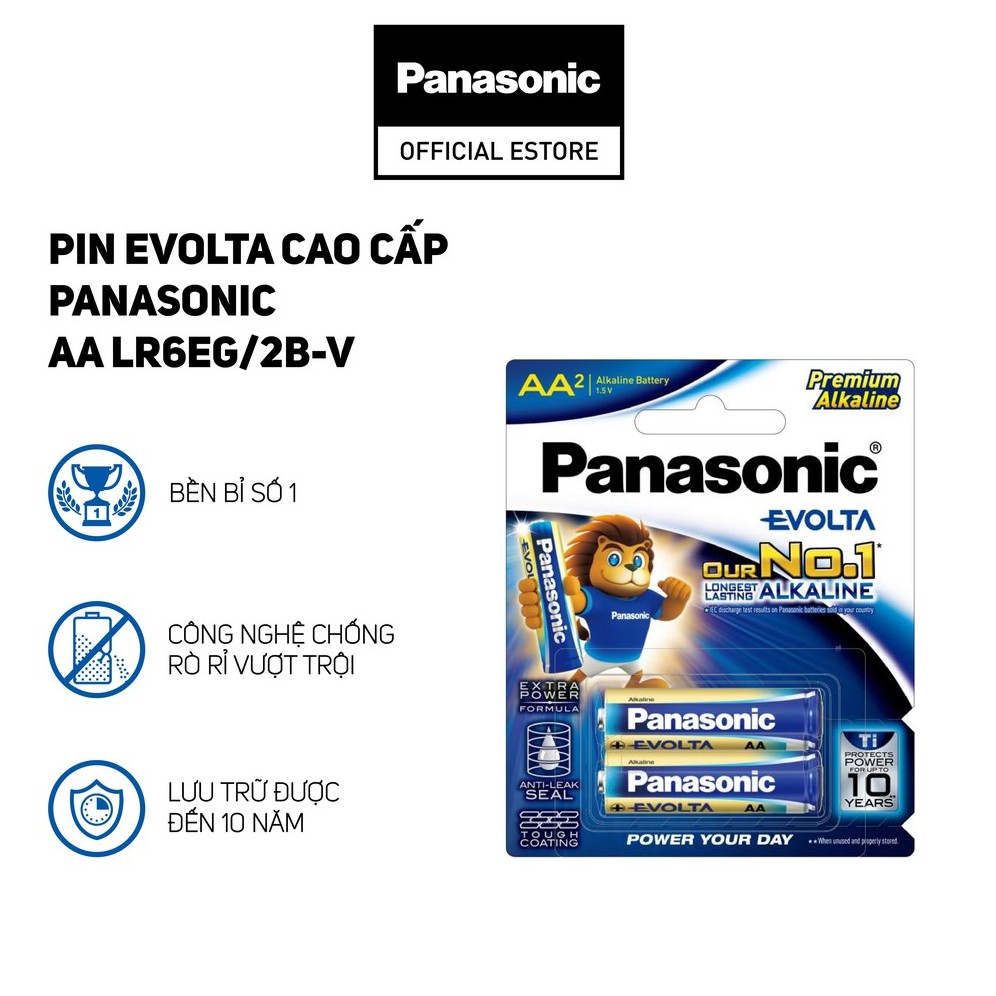 Vỉ Pin Evolta cao cấp Panasonic AA LR6EG/2B-V (2 viên) – Hàng Chính Hãng