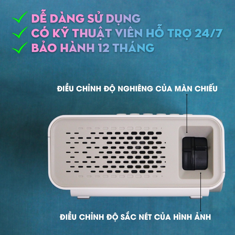 Máy Chiếu Mini Xem Phim Giải Trí Độ Phân Giải Full HD 1080P YG530 Ver 3 S+ Bảo Hành 12 Tháng & Tặng Dây HDMI