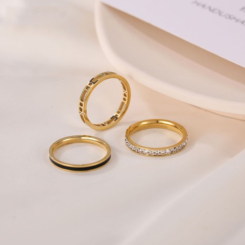 Bộ 3 Chiếc Nhẫn Nữ Titan Ko Đen TT 3311