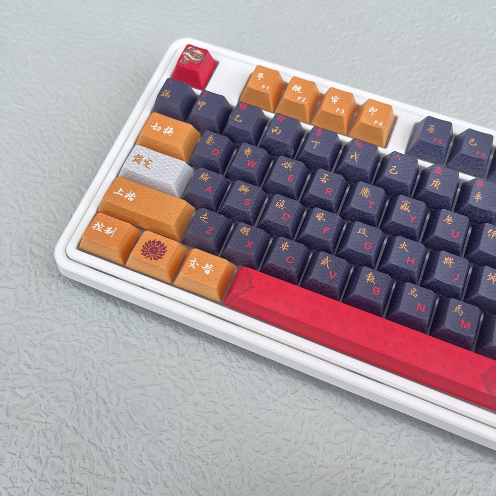 Lion Dance Keycaps Cherry Profile phong cách Trung Quốc Anime PBT DYE SUB Bàn phím cơ Keycap