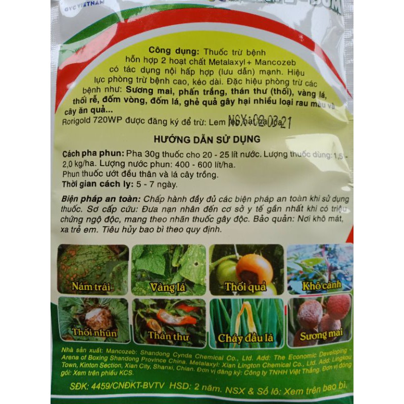 Chế phẩm trừ nấm bệnh Meyl-bum72wp