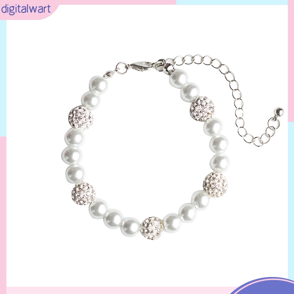 Vòng tay đính đá và ngọc trai giả thanh lịch xinh xắn cho nữ