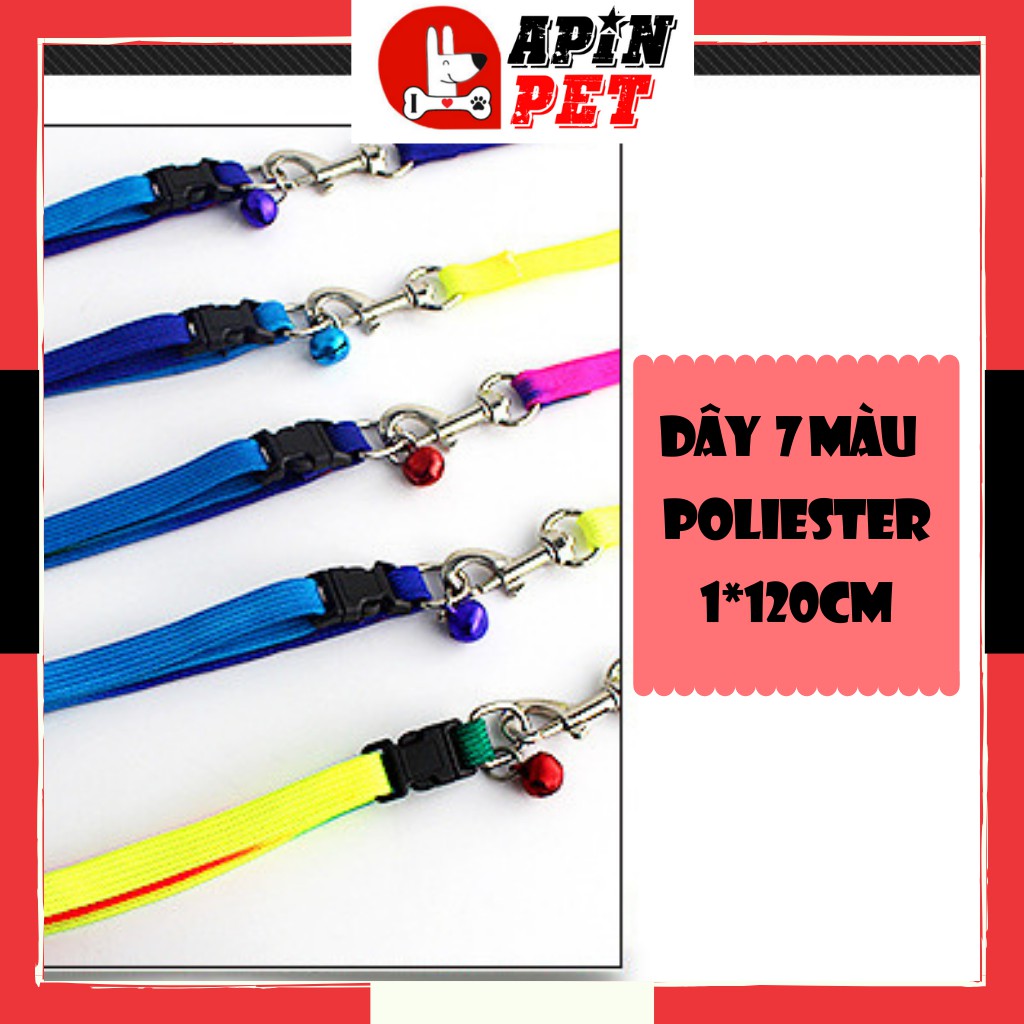 Dây Dắt Chó Mèo Đi Dạo 7 Sắc Màu Cute-Shop Apin Pet
