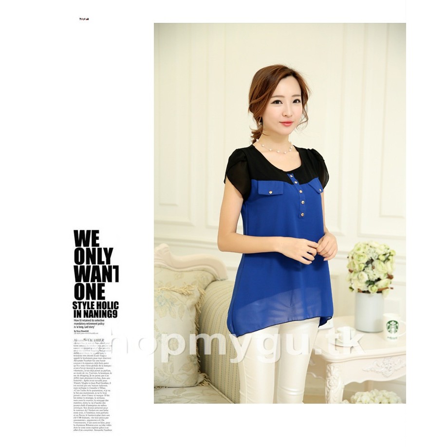 Áo voan thời trang dịu dàng A09 - Xanh dương