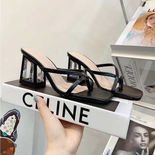Giày cao gót đế trong trong quai mảnh siêu xinh, 7P sẵn size 35-37
