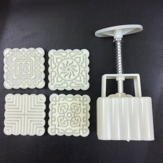 [2020] Khuôn làm bánh trung thu 4 mặt 125g HOT  - (CÓ BẢO HÀNH)