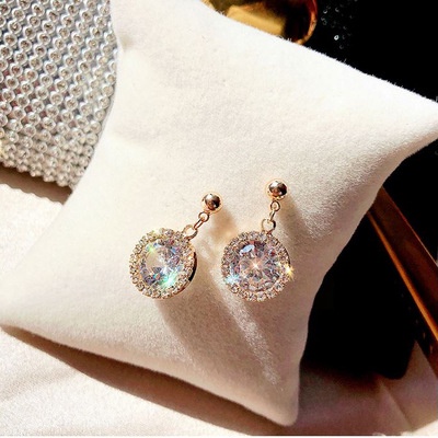 Bông Tai Mạ Bạc Đính Đá Zircon Hình Giọt Nước Thời Trang 2022