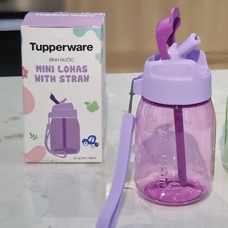 Bình nước mini lohas có ống hút 350ml tupperware nhựa nguyên sinh cho bé