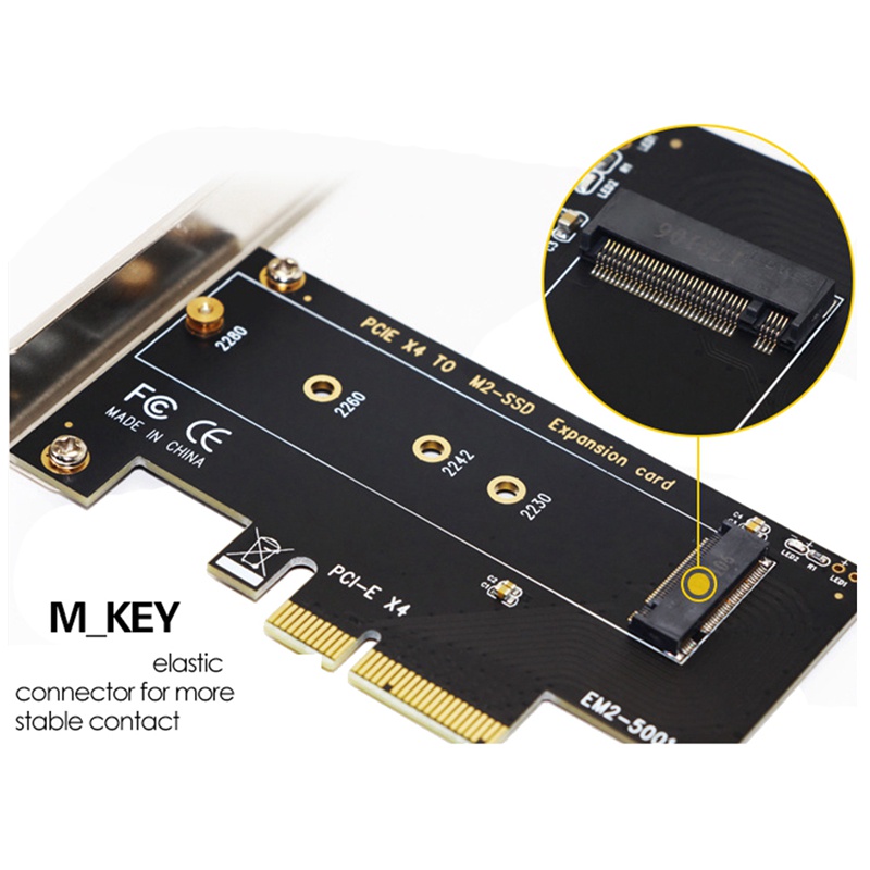 Thẻ Mở Rộng PCI-E 3.0 X4 Sang NVMe M.2 NGFF SSD Cho 2230 / 2242 / 2260 / 2280 M.2 SSD