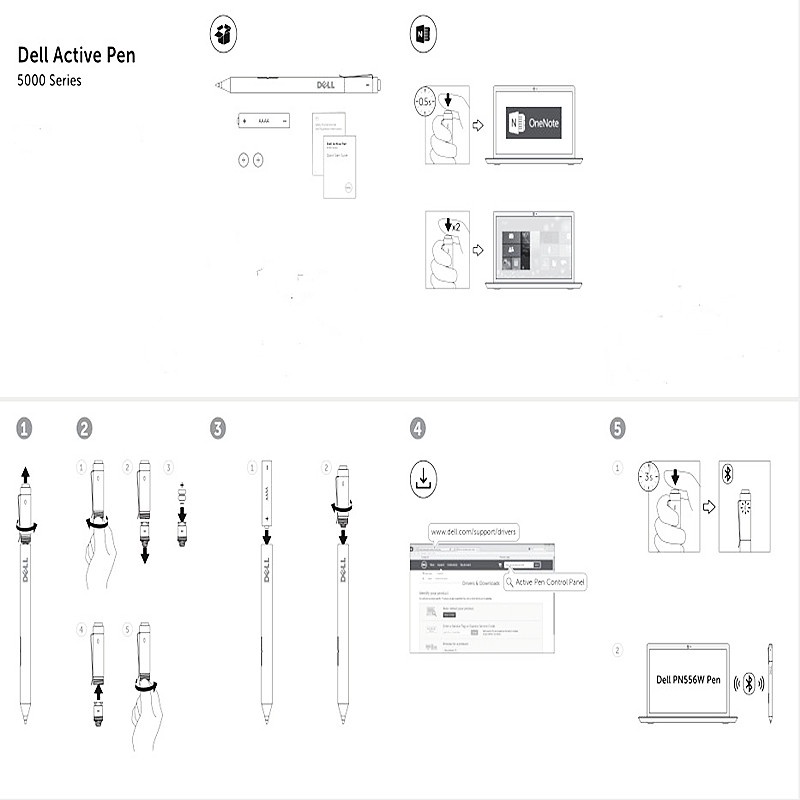 Bút Cảm Ứng PN557W Cho Máy Tính Bảng Dell Latitude 5285 5289 5290 5300 5310 7200 7210 7285 7389 9410 9510 xps 9365 9575 2 Trong 1